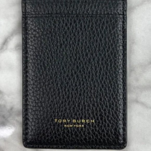 Tory Burch Black Leather Thea Card Case ID Holder - Picture 5 of 5